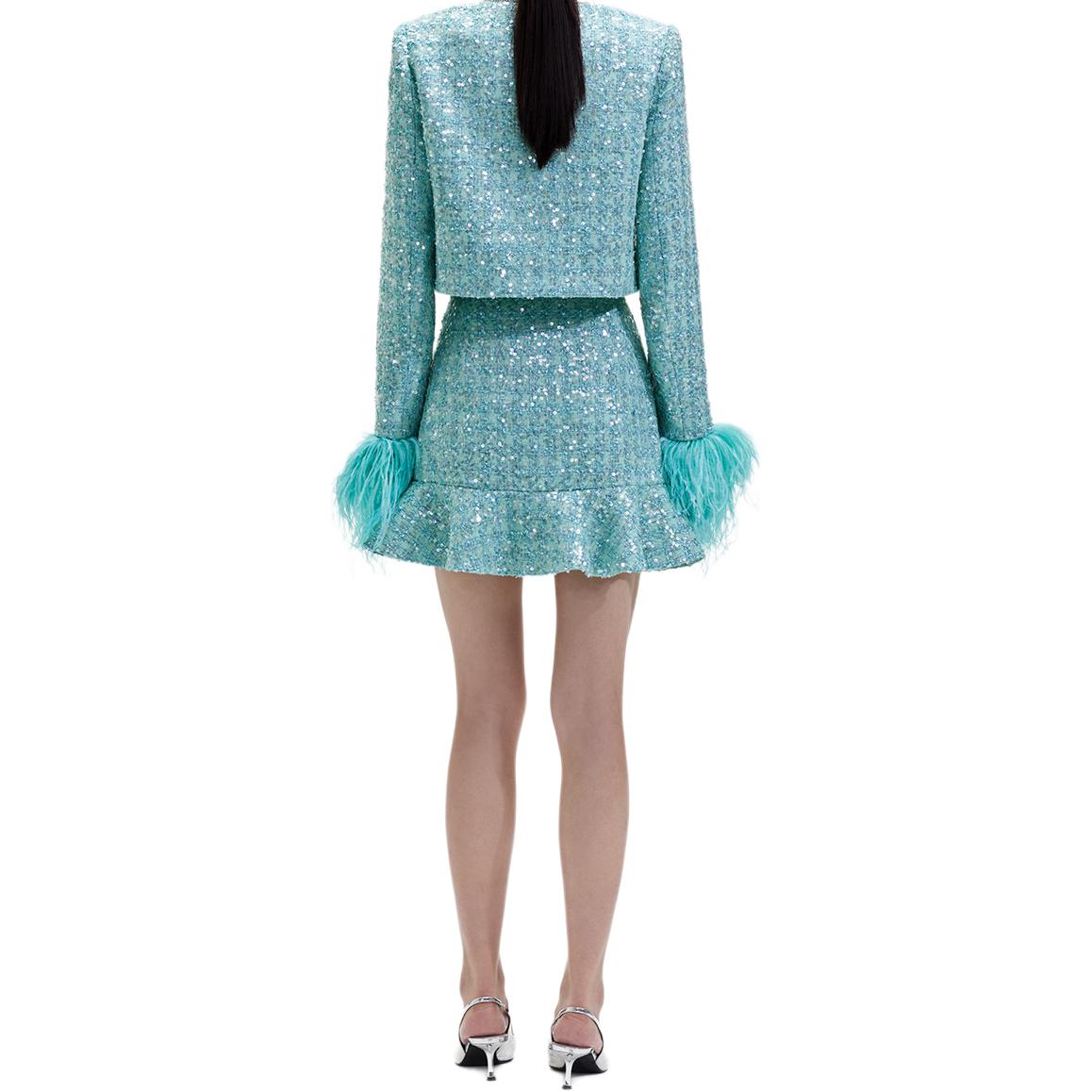 (Women) Self-Portrait  Green Sequin A-Line Skirt SWF351Q00400 圖 4