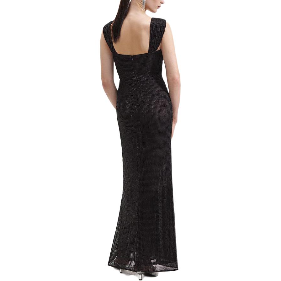 (Women) Self-Portrait  Halter Neck Sleeveless Black Dress with Cinched Waist. SWF352Y26800 圖 4