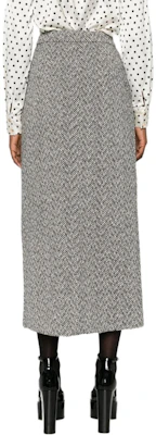 (Women) Self-Portrait Herringbone Knit High-Waisted Slim Casual Skirt - Gray AW24059MSKABBLACK Purchase (Women) Self-Portrait Herringbone Knit High-Waisted Slim Casual Skirt - Gray AW24059MSKABBLACK