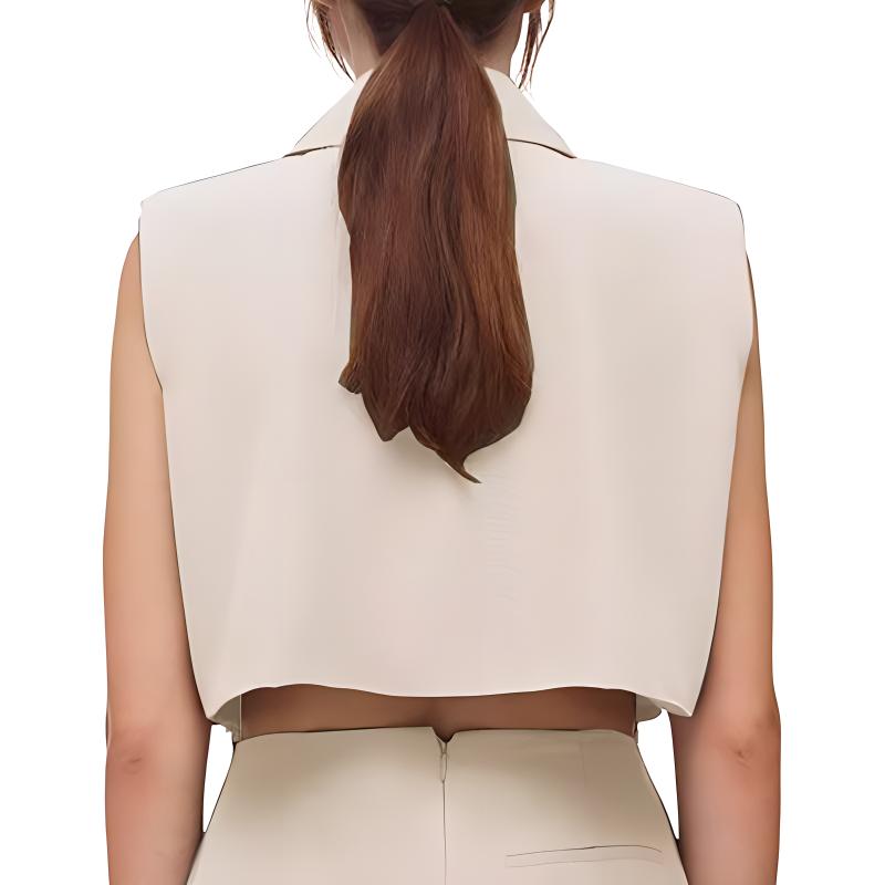 Sizing (W) Self-Portrait 高腰喇叭短連身褲 - 香草米色 SWF322K05700