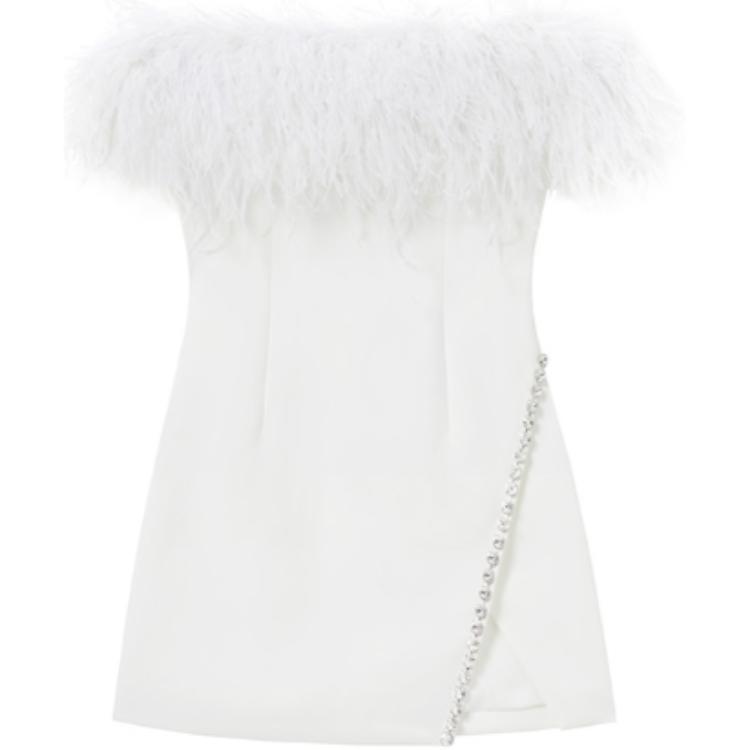 (Women) Self-Portrait  High-Waist Sleeveless Dress in Pure White. SWF343Y09500 圖 2