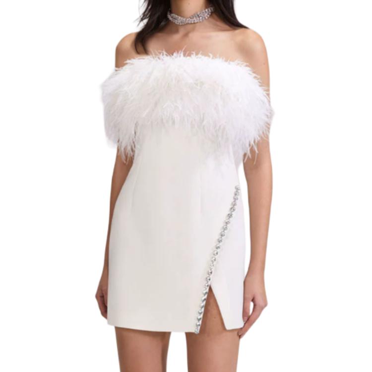 (Women) Self-Portrait  High-Waist Sleeveless Dress in Pure White. SWF343Y09500 圖 3