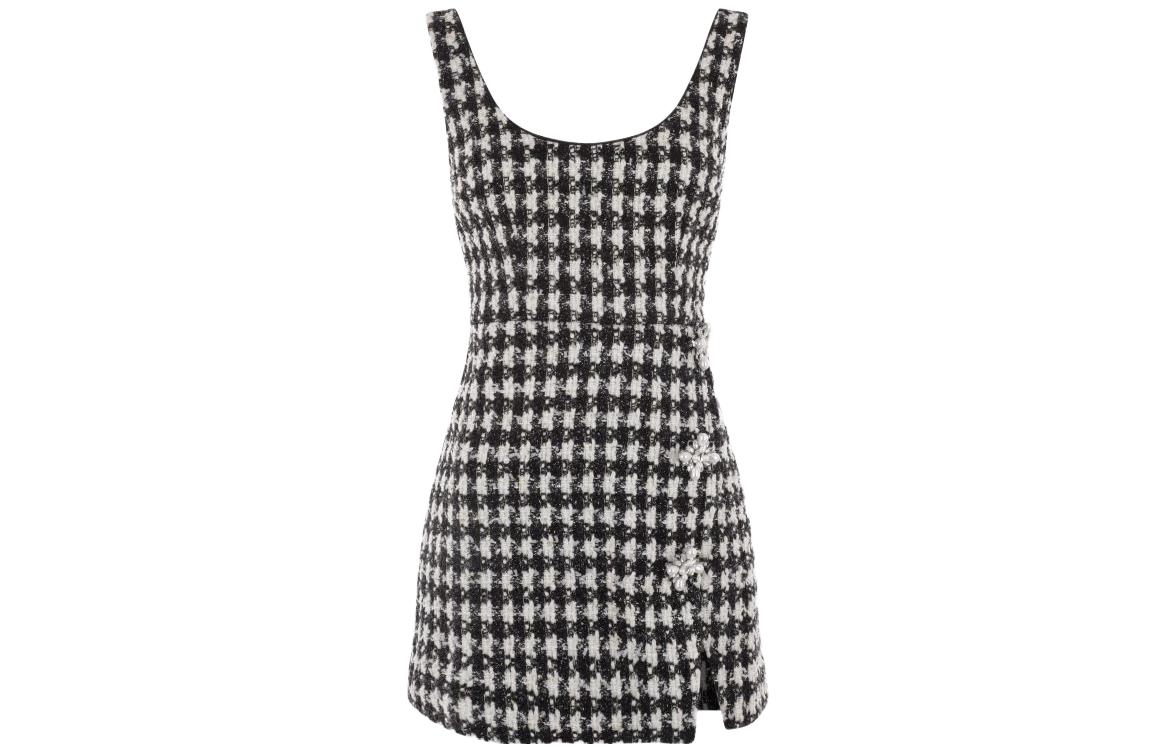 (Women) Self-Portrait  Houndstooth Floral Sleeveless Mini Dress. AW23150SBBLACK 圖 2