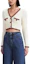Lookbook (Women) Self-Portrait Ivory Colorblock V-Neck Knitted Cardigan Long Sleeve. SWF342M05200
