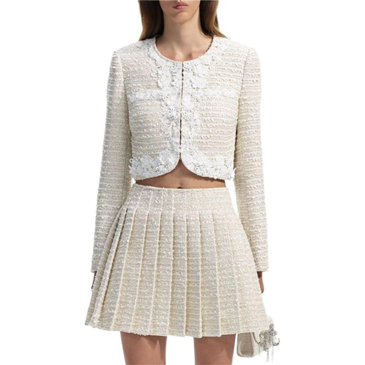 (Women) Self-Portrait  Ivory Lace Knit Long Sleeve Cardigan Sweater SWF351T00600 圖 3