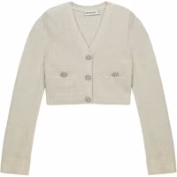 (Women) Self-Portrait Ivory White Button-Up Knit Cardigan - Versatile Chic Style SWF336M00100 (Women) Self-Portrait Ivory White Button-Up Knit Cardigan - Versatile Chic Style SWF336M00100