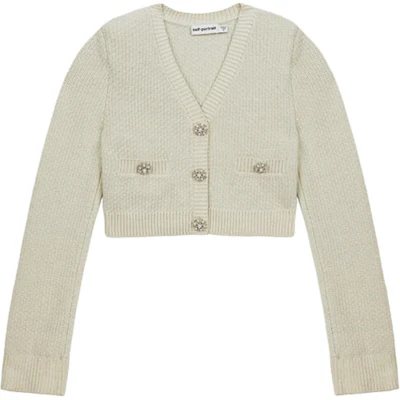 (Women) Self-Portrait Ivory White Button-Up Knit Cardigan - Versatile Chic Style SWF336M00100 Buy (Women) Self-Portrait Ivory White Button-Up Knit Cardigan - Versatile Chic Style SWF336M00100