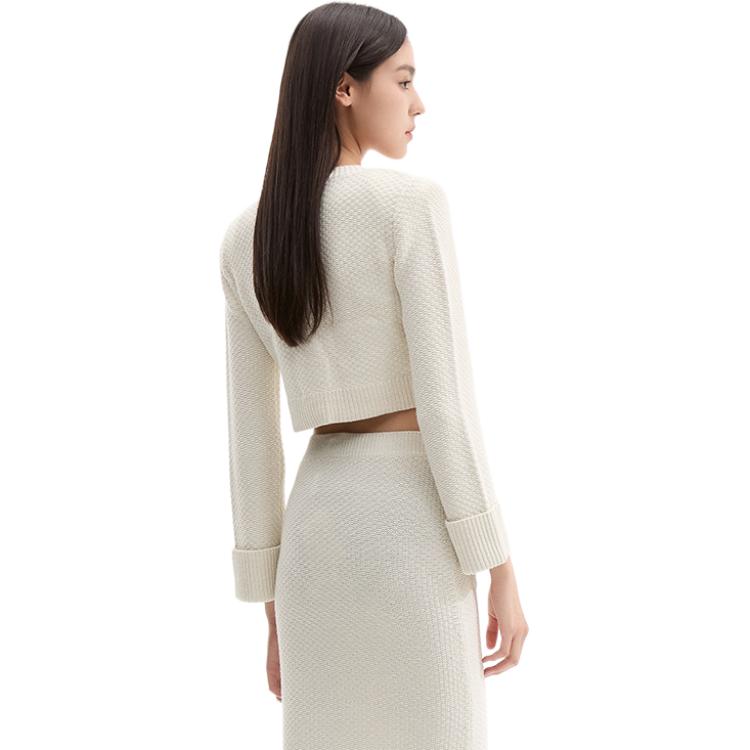 (Women) Self-Portrait  Ivory White Button-Up Knit Cardigan - Versatile Chic Style SWF336M00100 圖 4