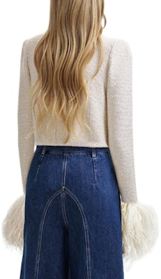 (W) Self-Portrait 象牙白翻領長袖外套 SWF344M03300 Shop (W) Self-Portrait 象牙白翻領長袖外套 SWF344M03300