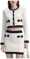 (Women) Self-Portrait Ivory White Knit Cardigan Long Sleeve Short Style. SWF351M02400 (Women) Self-Portrait Ivory White Knit Cardigan Long Sleeve Short Style. SWF351M02400