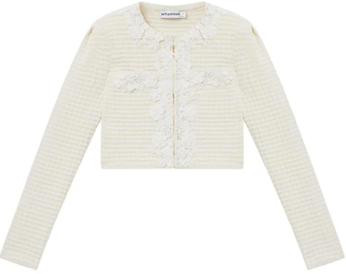 (Women) Self-Portrait Ivory White Lace Waffle Long Sleeve Jacket. SWF351M03100 Buy (Women) Self-Portrait Ivory White Lace Waffle Long Sleeve Jacket. SWF351M03100