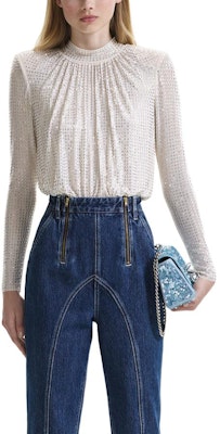 (W) Self-Portrait 象牙白長袖襯衫 星鑽裝飾設計 SWF344C02800 Order (W) Self-Portrait 象牙白長袖襯衫 星鑽裝飾設計 SWF344C02800