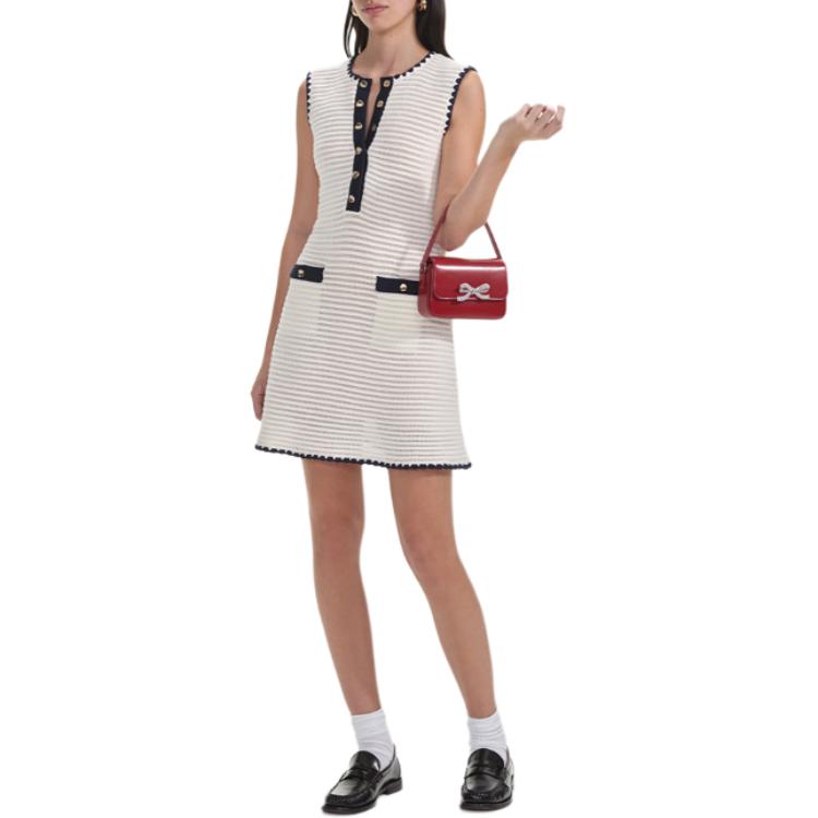 (Women) Self-Portrait  Ivory White Sleeveless Knit Mini Dress. SWF353M00700 圖 4