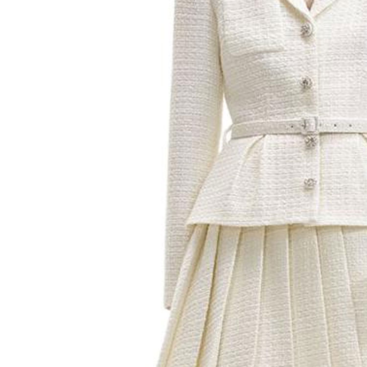 (Women) Self-Portrait  Ivory White Tweed Blazer Style Short Long Sleeve Dress SWF352Y17200 圖 7