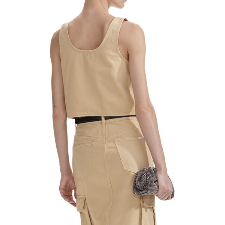 (Women) Self-Portrait  Khaki Utility Vest with Rhinestone Detail. SWF353B00600 圖 4