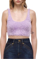 (Women) Self-Portrait Knit Fuzzy Cropped Tank Top Purple SWF324M10500 (Women) Self-Portrait Knit Fuzzy Cropped Tank Top Purple SWF324M10500