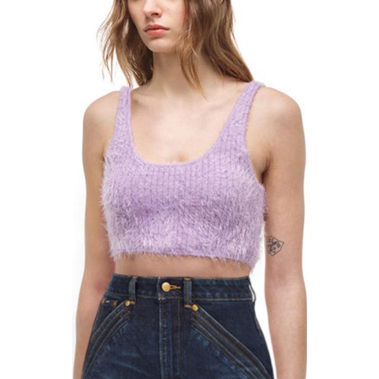 Lookbook (W) Self-Portrait 毛絨針織短版背心 紫色 SWF324M10500