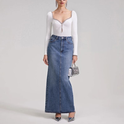 (W) Jersey Self-Portrait con Cadena de Diamantes Blancos. SWF343M01200001 Shop (W) Jersey Self-Portrait con Cadena de Diamantes Blancos. SWF343M01200001