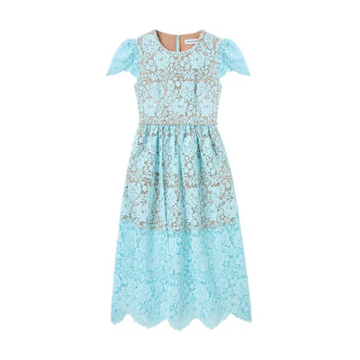 (Women) Self-Portrait Lace Elegant Short Sleeve Cocktail Party Mini Dress SWF343Y08600