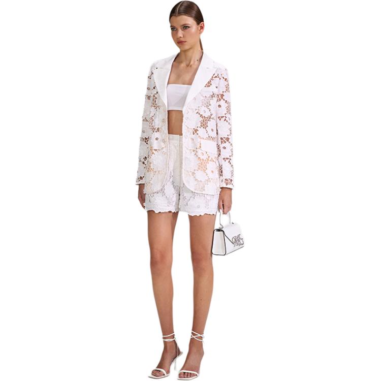 (Women) Self-Portrait  Lace Floral Cardigan Shirt - Elegant V-Neck Long Sleeve. SWF342T01400 圖 4