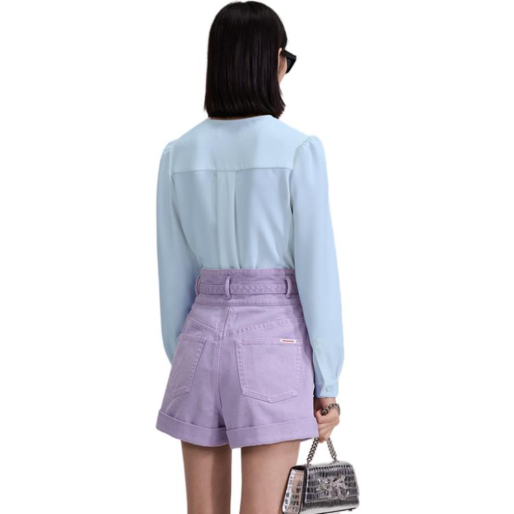 Shop (W) Blusa de Encaje Manga Larga con Lazo Self-Portrait Azul Misty. SWF343C01700