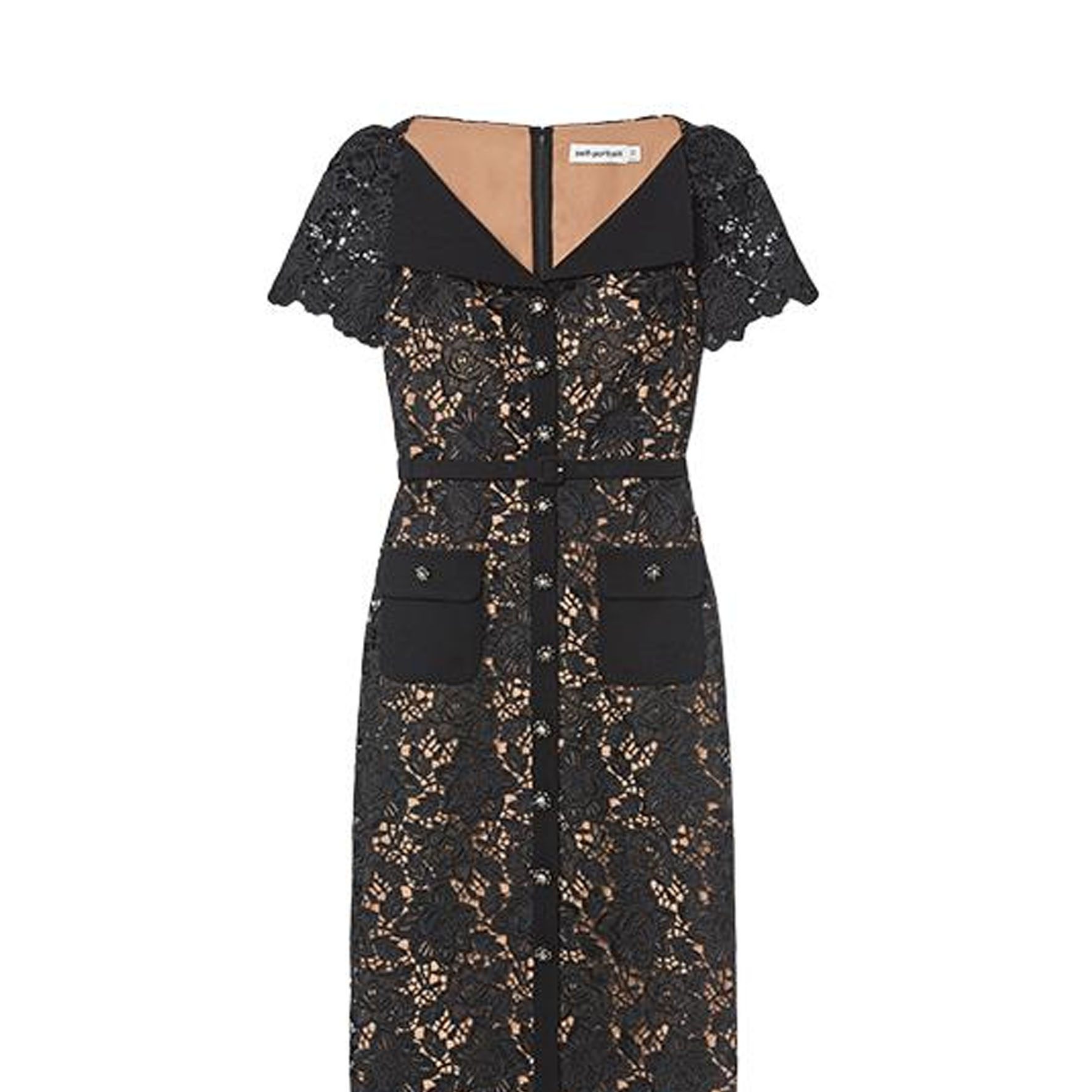 (Women) Self-Portrait  Lace Midi Dress with Collar in Classic Black SWF351Y02700 圖 6