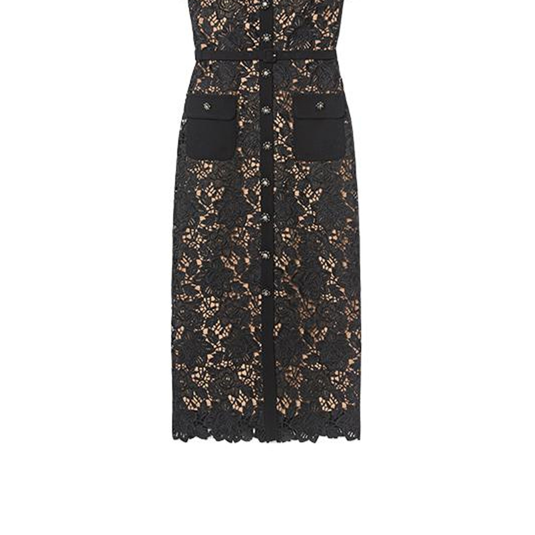 (Women) Self-Portrait  Lace Midi Dress with Collar in Classic Black SWF351Y02700 圖 7