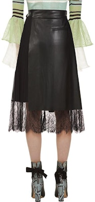 (W) Self-Portrait 高腰A字皮革裙附蕾絲口袋 - 經典黑 SWF321Q07300 Purchase (W) Self-Portrait 高腰A字皮革裙附蕾絲口袋 - 經典黑 SWF321Q07300