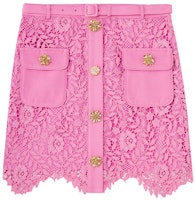 (Women) Self-Portrait Lace Pocket High-Waist Casual Straight Mini Skirt SWF342Q02300 (Women) Self-Portrait Lace Pocket High-Waist Casual Straight Mini Skirt SWF342Q02300