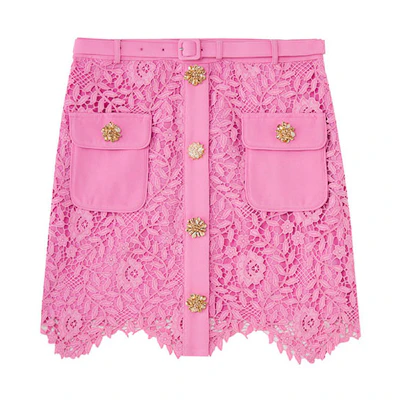 (Women) Self-Portrait Lace Pocket High-Waist Casual Straight Mini Skirt SWF342Q02300