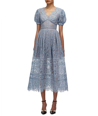 (Women) Self-Portrait Lace Puff Sleeve Mini Dress in Light Blue. SWF321Y00500531 Purchase (Women) Self-Portrait Lace Puff Sleeve Mini Dress in Light Blue. SWF321Y00500531