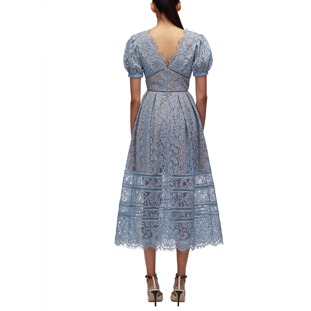 (Women) Self-Portrait  Lace Puff Sleeve Mini Dress in Light Blue. SWF321Y00500531 圖 6