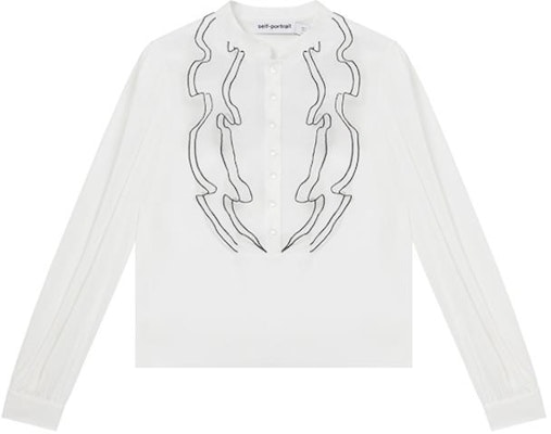 (W) Self-Portrait 蕾絲荷葉邊長袖襯衫 象牙白 SWF352C02500 Order (W) Self-Portrait 蕾絲荷葉邊長袖襯衫 象牙白 SWF352C02500