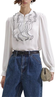 (W) Self-Portrait 蕾絲荷葉邊長袖襯衫 象牙白 SWF352C02500 Lookbook (W) Self-Portrait 蕾絲荷葉邊長袖襯衫 象牙白 SWF352C02500