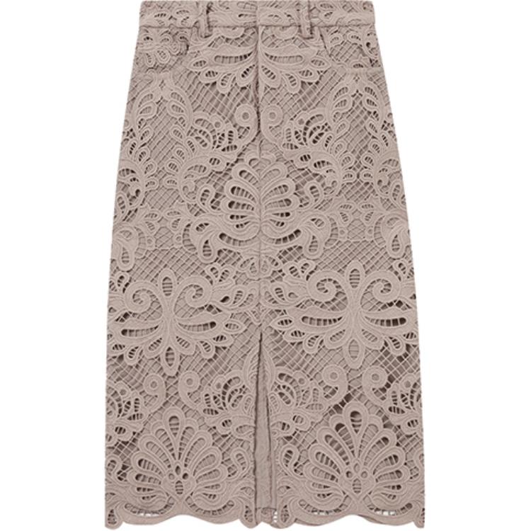 (Women) Self-Portrait  Lace Split Hem Midi Skirt in Dark Gray Brown. SWF353Q00300 圖 2