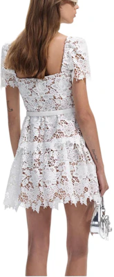 (Women) Self-Portrait Lace Square Neck Short Sleeve Mini Dress Pure White SWF351Y03500 Shop (Women) Self-Portrait Lace Square Neck Short Sleeve Mini Dress Pure White SWF351Y03500