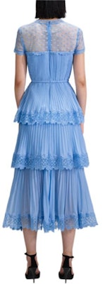 (W) Self-Portrait 叠层蕾丝V领短袖连衣裙 浅蓝色 SWF342Y13700 Shop (W) Self-Portrait 叠层蕾丝V领短袖连衣裙 浅蓝色 SWF342Y13700