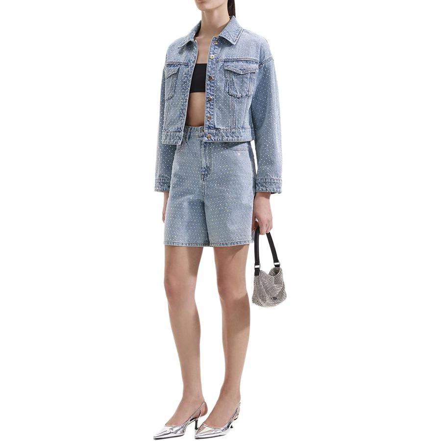 (Women) Self-Portrait  Light Blue Denim Jacket with Rhinestone Pockets & Collar. SWF352T02500 圖 3