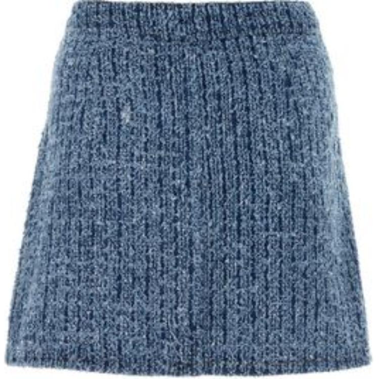 Lookbook (W) Self-Portrait 淺藍色彈性腰帶拉鍊口袋休閒迷你裙 PF24826SKBLBLUE