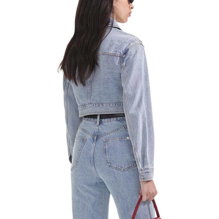 (Women) Self-Portrait  Light Denim Blue Rhinestone Trim Denim Jacket. SWF353T00600 圖 4