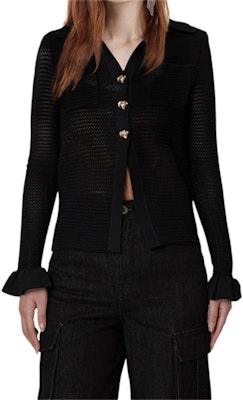 (W) Self-Portrait 經典黑長袖翻領針織上衣 SWF352M07800 Shop (W) Self-Portrait 經典黑長袖翻領針織上衣 SWF352M07800