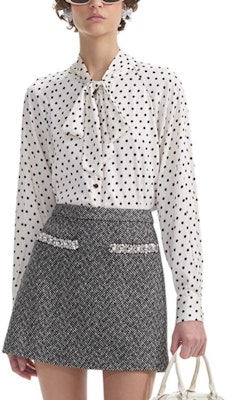 (W) 셀프 포트레이트 롱슬리브 폴카 도트 셔츠 화이트 SWF354C01700 Lookbook (W) 셀프 포트레이트 롱슬리브 폴카 도트 셔츠 화이트 SWF354C01700