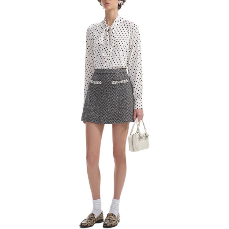 Purchase (W) 셀프 포트레이트 롱슬리브 폴카 도트 셔츠 화이트 SWF354C01700