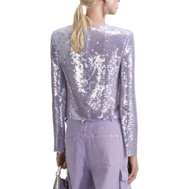 Lookbook (W) Self-Portrait Baju T Lengan Panjang Ungu Lilac. SWF343C01800