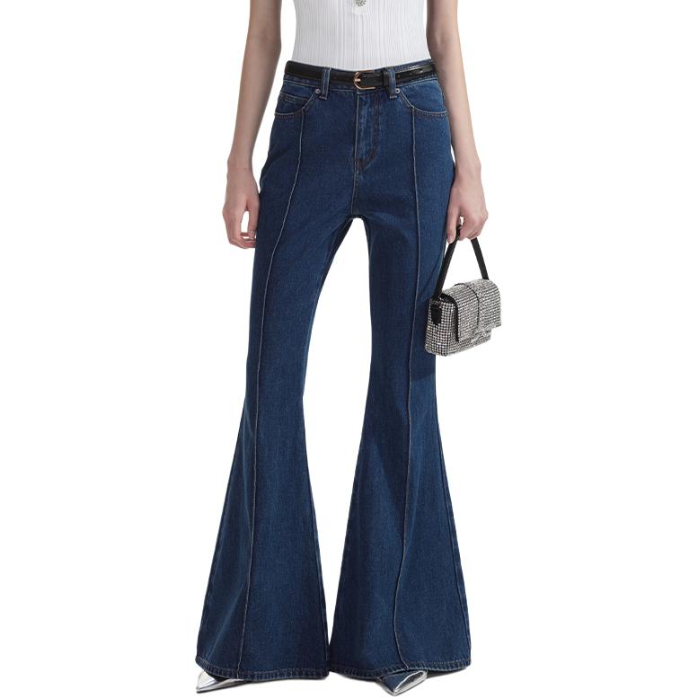 Shop (W) Self-Portrait Jeans Acampanados de Tiro Medio Azul Denim. SWF353K01800