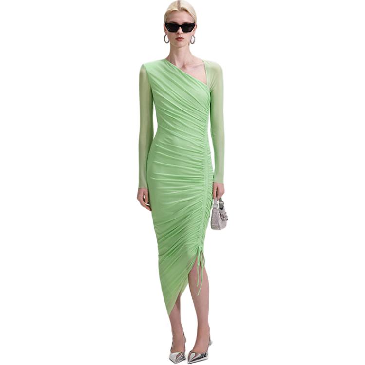 Purchase (Women) Self-Portrait  Mint Green Collarless Long-Sleeve Dress SWF343Y05600