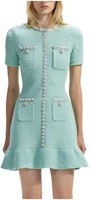 (Women) Self-Portrait Mint Green Slim Fit Knit Short-Sleeve Dress. SWF351M03300 (Women) Self-Portrait Mint Green Slim Fit Knit Short-Sleeve Dress. SWF351M03300