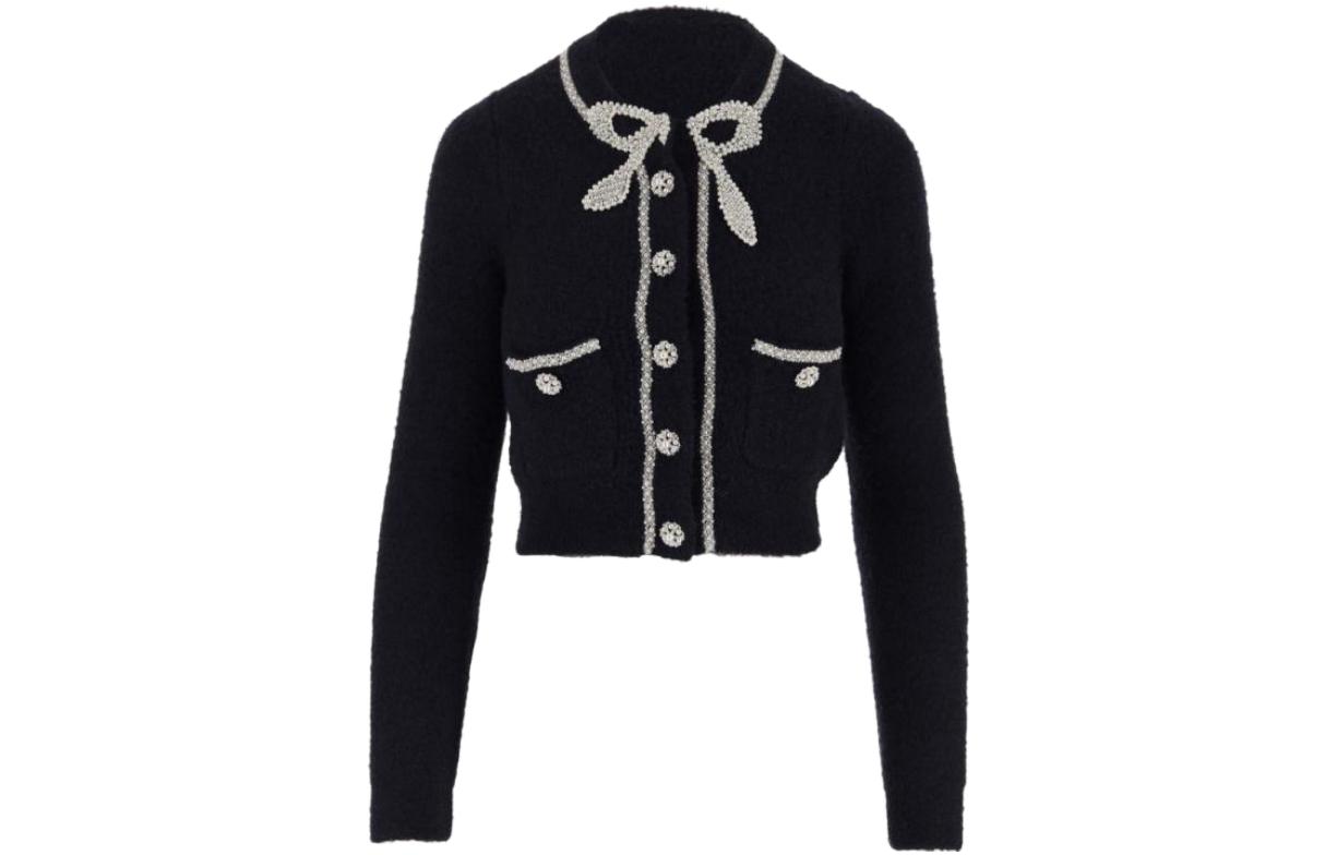 Order (W) Self-Portrait Kardigan Lengan Panjang Navy Blue Colorblock Sweater. SWF344M05900549