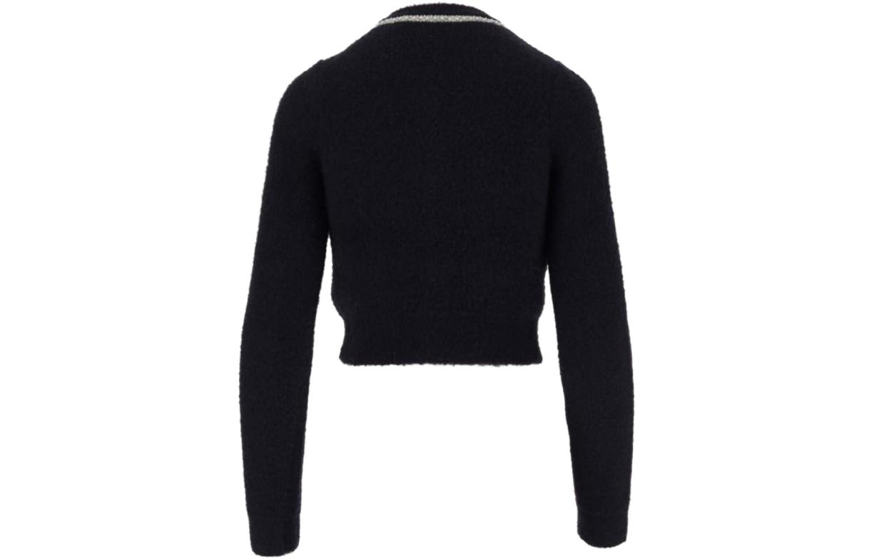 Lookbook (W) Self-Portrait Kardigan Lengan Panjang Navy Blue Colorblock Sweater. SWF344M05900549