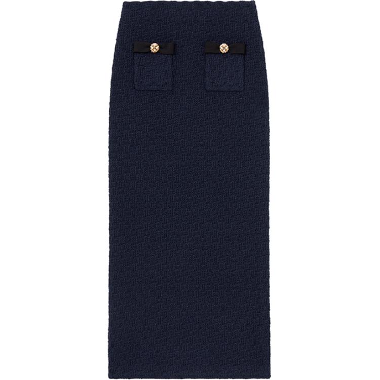 (Women) Self-Portrait  Navy Checkered Knit Casual Maxi Dress. SWF351M02900 圖 2